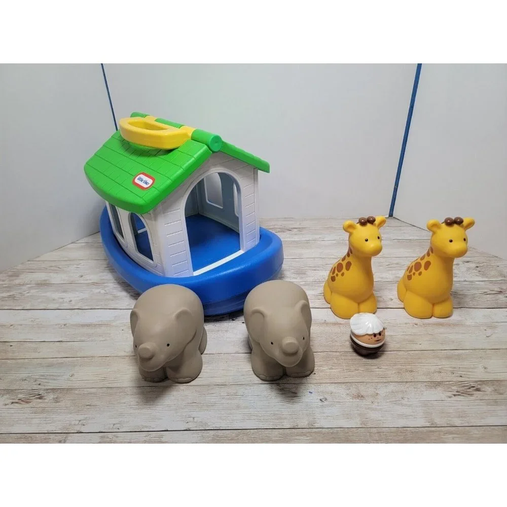 Little Tikes Noahs‎ Ark Arc Rubber Giraffes Elephants Noah Figure Bathtub Toys